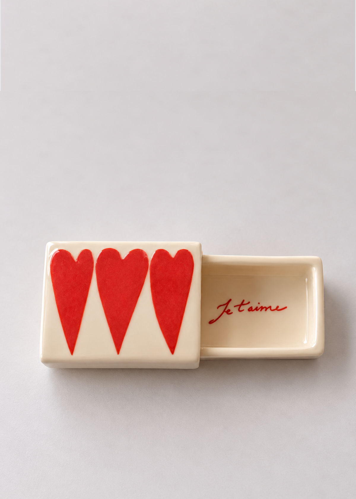 Hearts Ceramic Matchbox