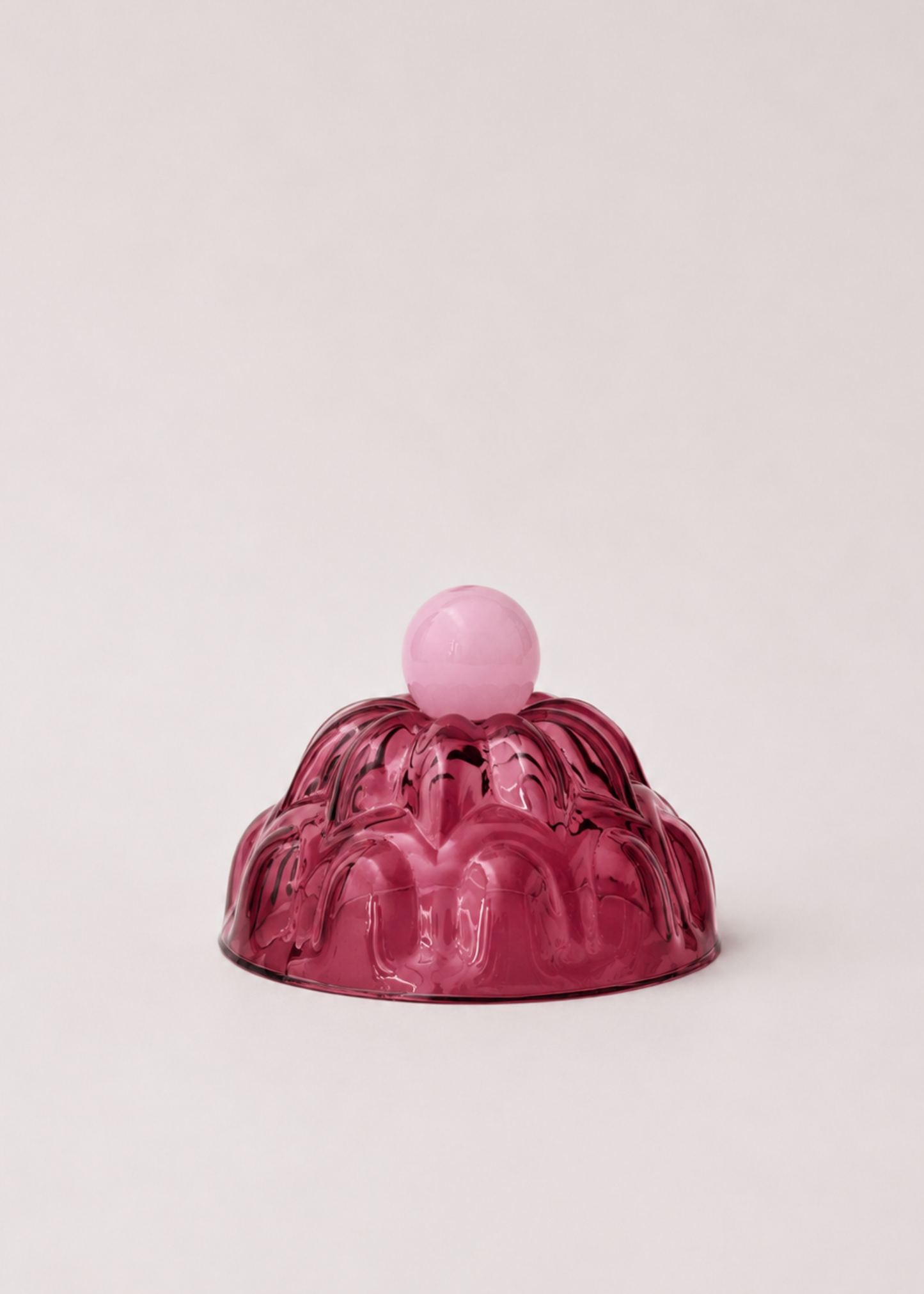 GLASS CLOCHE-TRANSLUCENT BLACKBERRY-MEDIUM