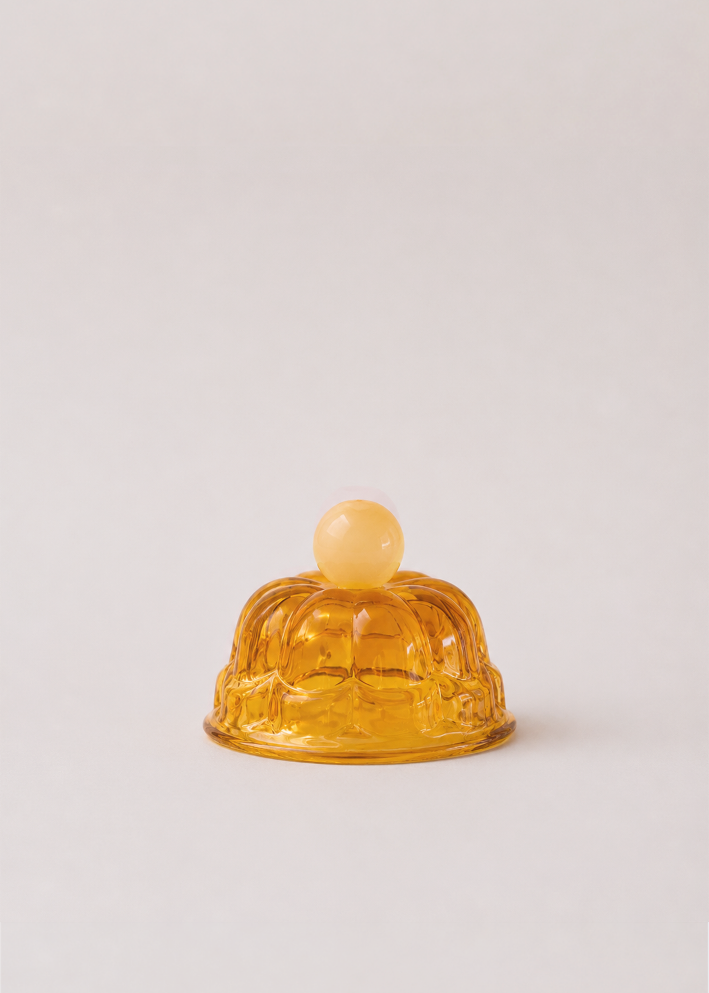 GLASS CLOCHE-TRANSLUCENT ORANGE-SMALL