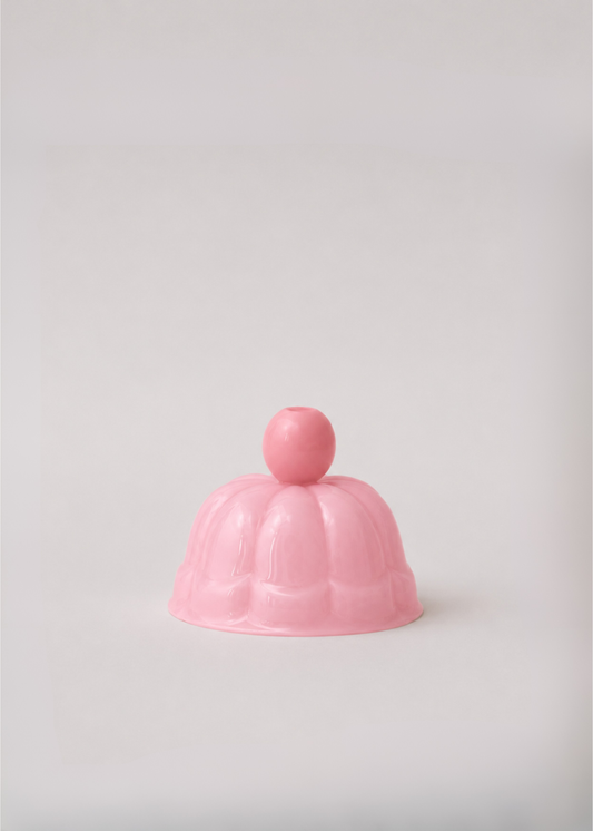 GLASS CLOCHE- ROSE MILK-SMALL